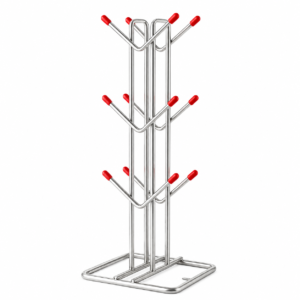 Stainless Steel Glass Stand for 6 Glasses with Round Ball Tips