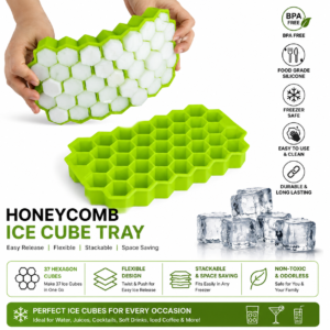 Ritzee Trends Honeycomb Silicone Ice Cube Tray with Lid